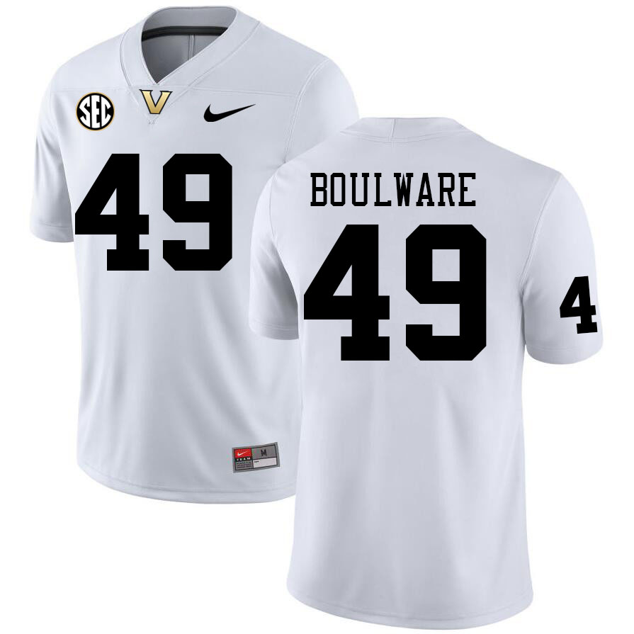 Vanderbilt Commodores #49 Simeon Boulware College Football Jerseys Stitched Sale-White